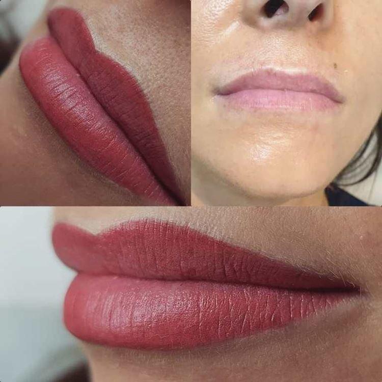 Maquillage permanent des lèvres - photos avant et après