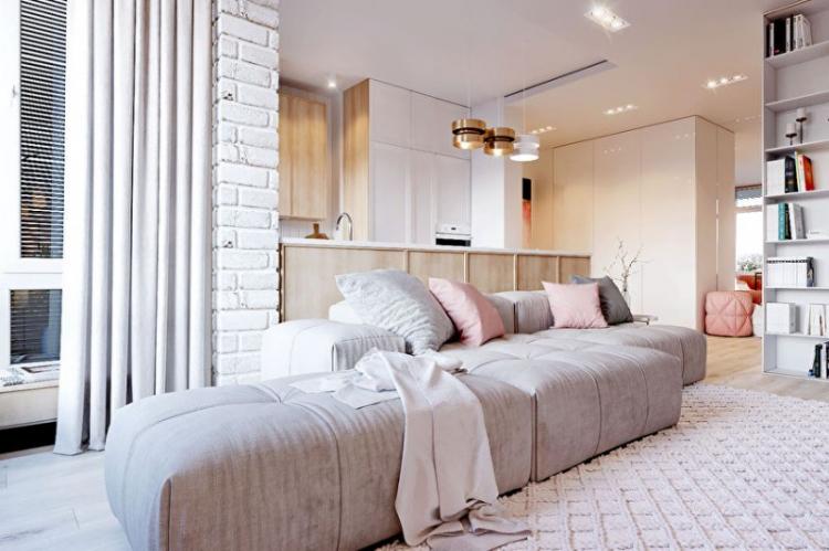 Rose & Blanc : Appartement de style scandinave - design d'intérieur