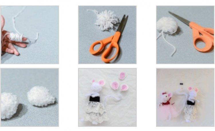 Rat du Nouvel An à pompons - Cadeaux DIY pour le Nouvel An 2020