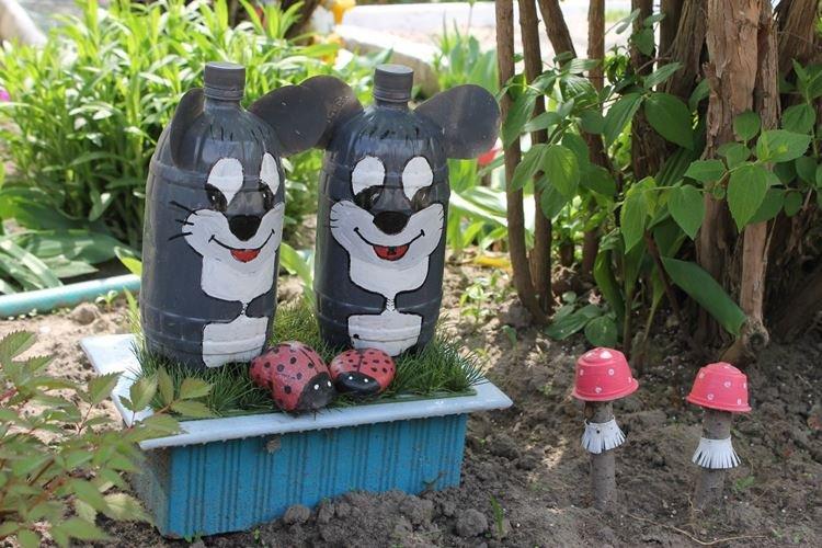 Fleurs et animaux à partir de bouteilles en plastique - Bricolage pour un chalet d'été et un jardin