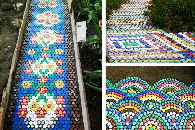 Chemins de couvercles en plastique - Bricolage pour une résidence d'été et un jardin