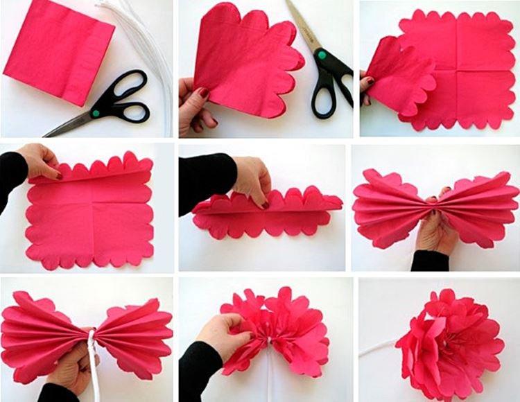 Fleurs de serviettes - Artisanat pour les enfants de 5 à 6 ans