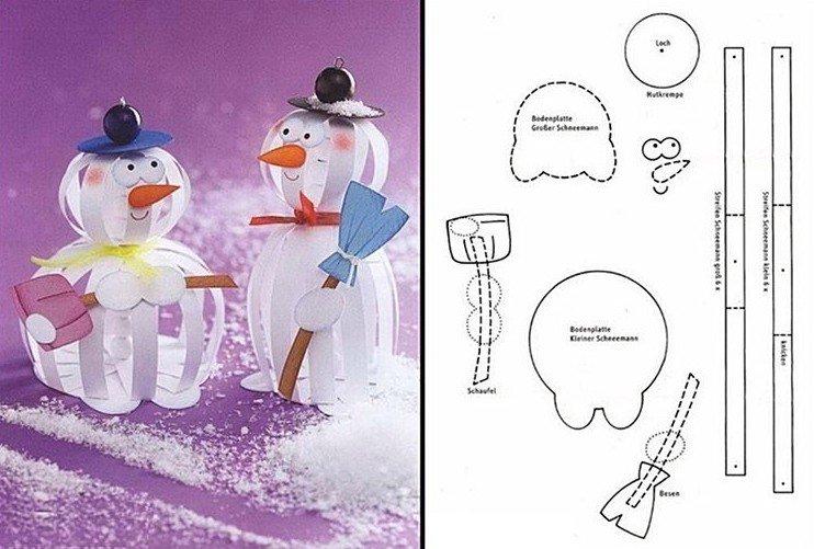 Bonhomme de neige - Bricolage en papier pour le Nouvel An 2021