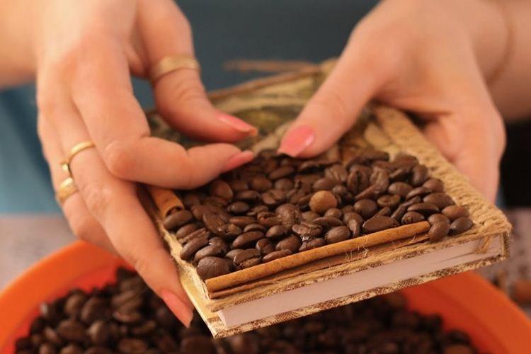Bloc-notes - Artisanat de grains de café bricolage