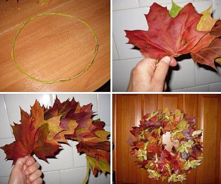 Couronne d'automne - Artisanat de feuilles d'automne pour les enfants