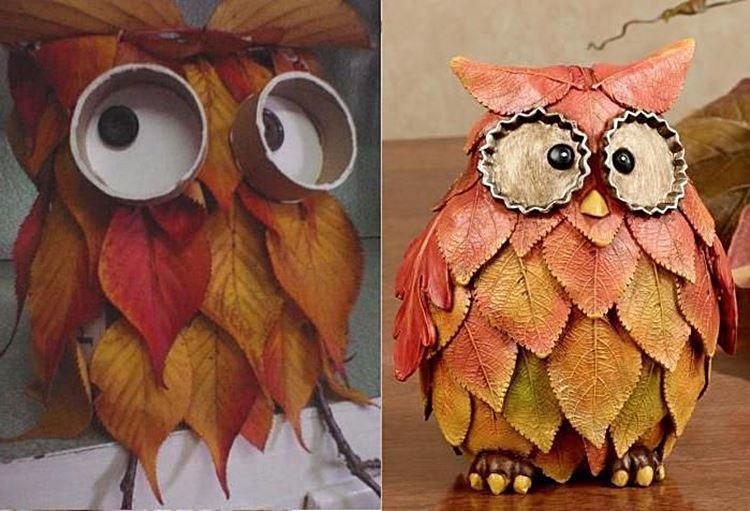 Artisanat de feuilles d'automne pour enfants - photos et idées