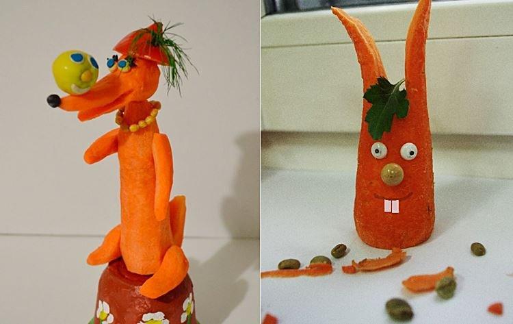 Figurines de carottes - Artisanat des légumes à l'école