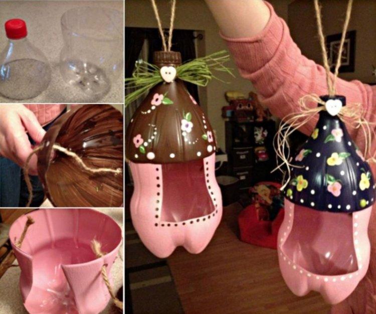 Mangeoires à oiseaux - Bricolage de bouteilles en plastique