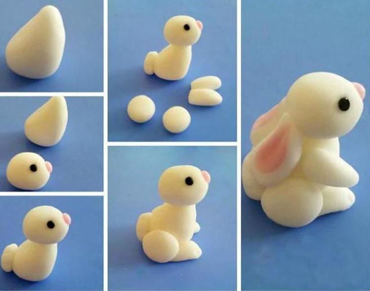 Lapin - Artisanat de pâte à modeler pour enfants