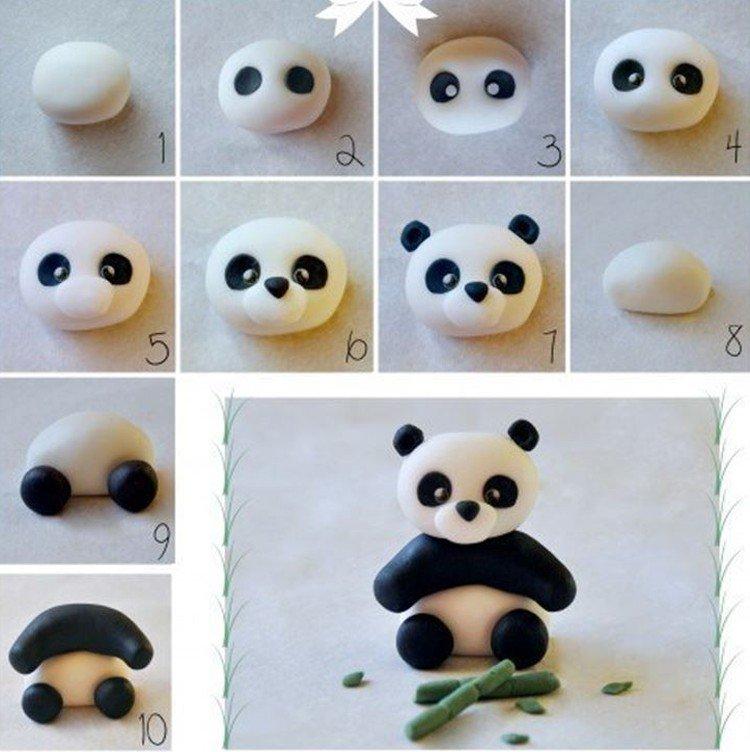 Panda - Artisanat de pâte à modeler pour enfants