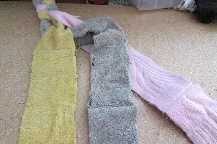 Tapis de sol à partir de vieilles serviettes - Bricolage à partir de vieilles choses