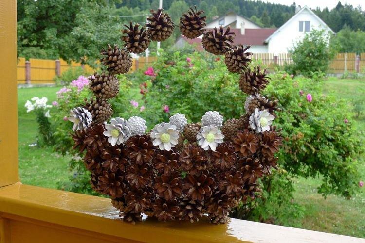 Panier en pomme de pin - Bricolage à partir de toutes sortes de choses