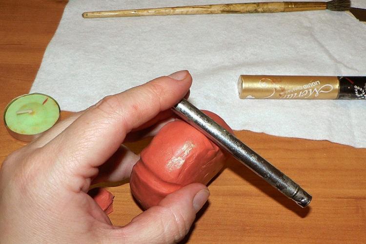 Bougeoir citrouille - Bougeoirs en pâte polymère DIY