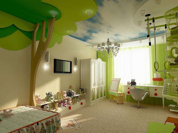 Plafond suspendu dans une chambre d'enfants - photo