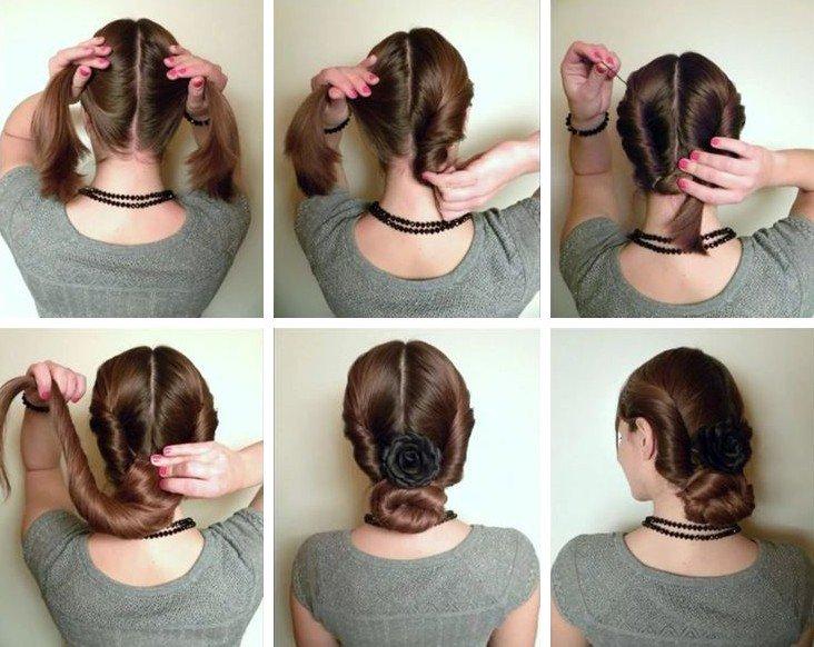 Un chignon avec un chignon - Coiffures pour tous les jours pour cheveux courts