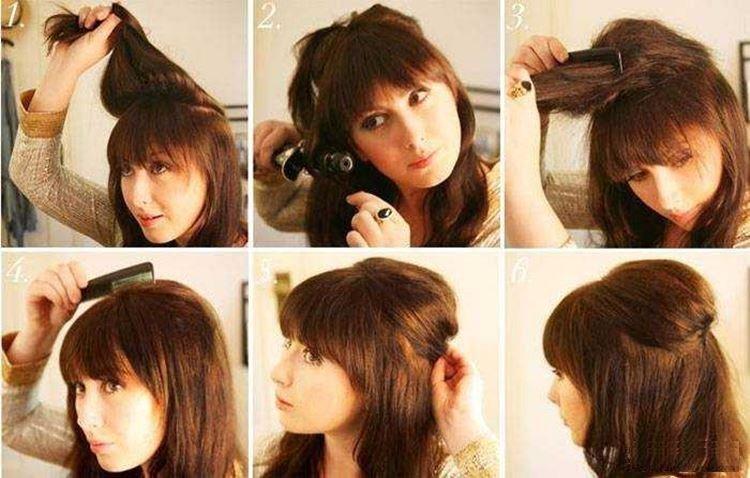 Backbrush - Coiffures pour tous les jours pour cheveux mi-longs avec frange