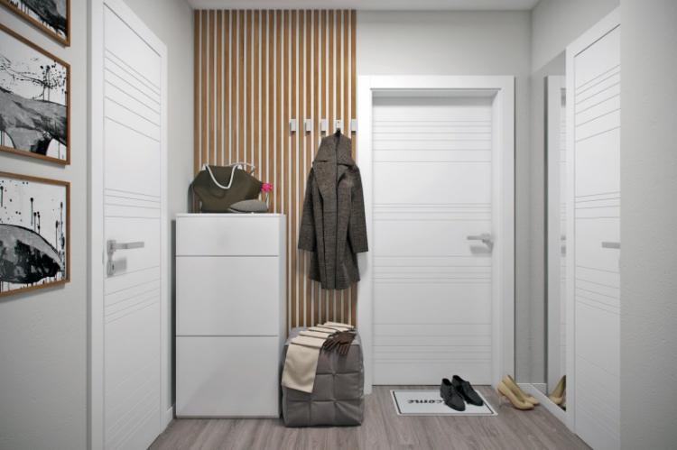 Couloir gris dans un style moderne - Design d'intérieur