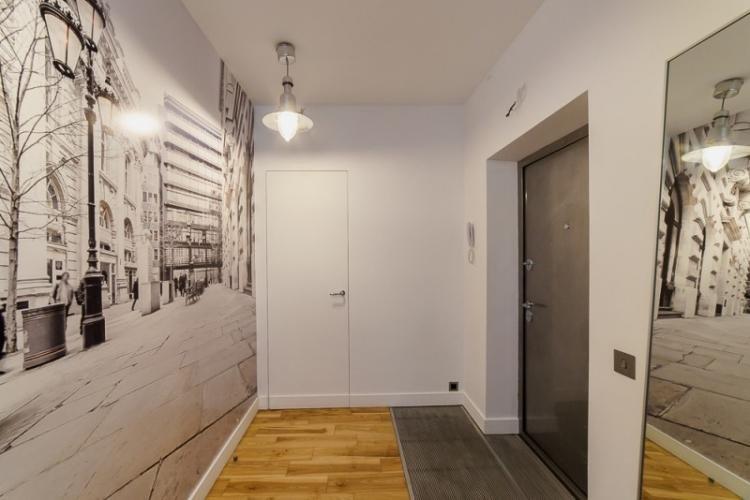 Couloir rectangulaire - photo de design d'intérieur