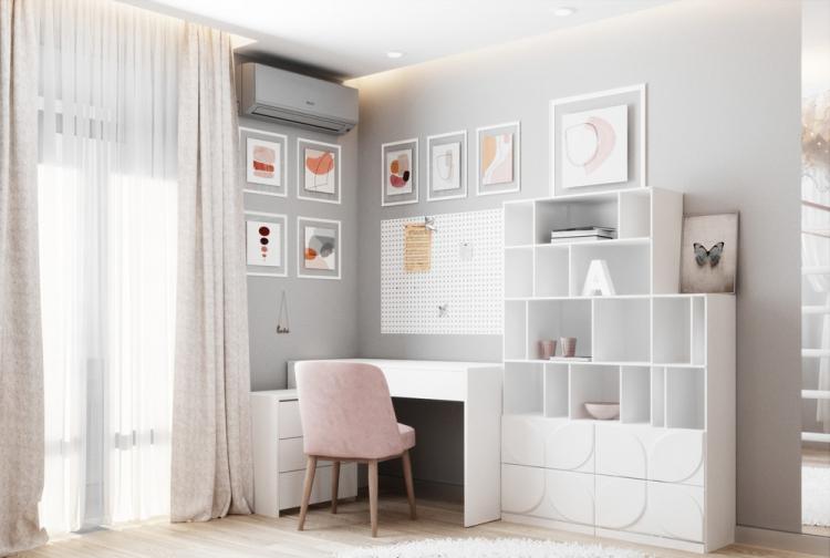 Nuages ​​poudreux : Chambre d'enfant pour une fille - design d'intérieur