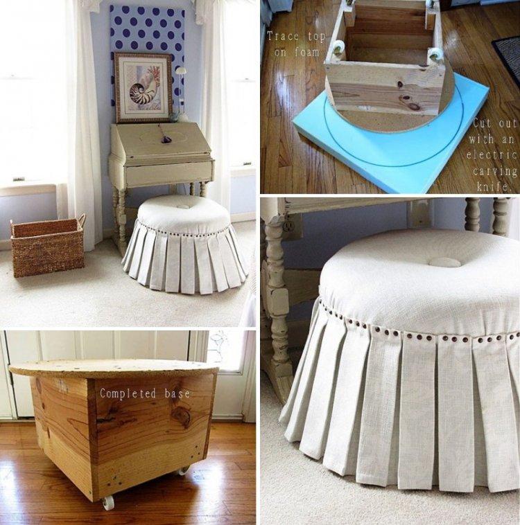 Pouf bricolage à partir de planches - comment faire