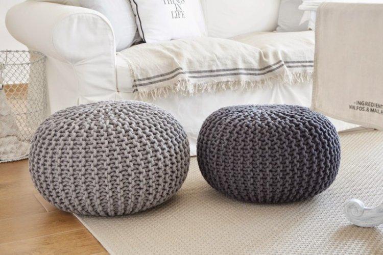 Pouf tricoté bricolage - comment faire