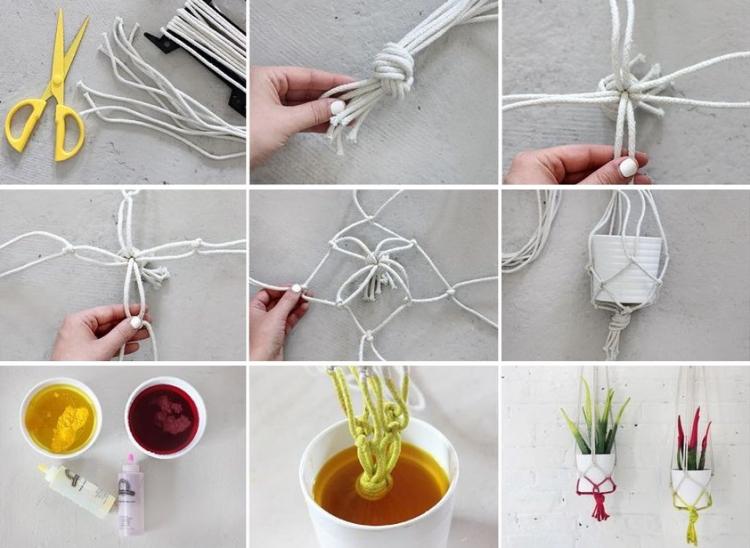 Pots en macramé - Artisanat pour la maison