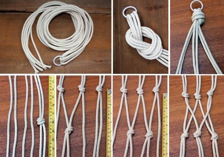 Pots en macramé - Artisanat pour la maison