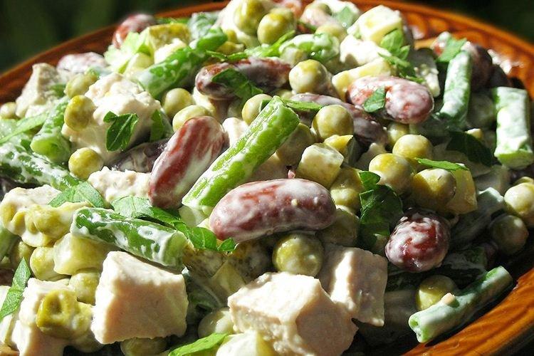 Salade de haricots et de pois - Recettes de salades à la mayonnaise
