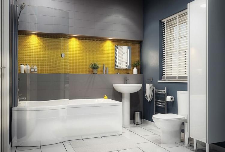 Couleur grise à l'intérieur de la salle de bain