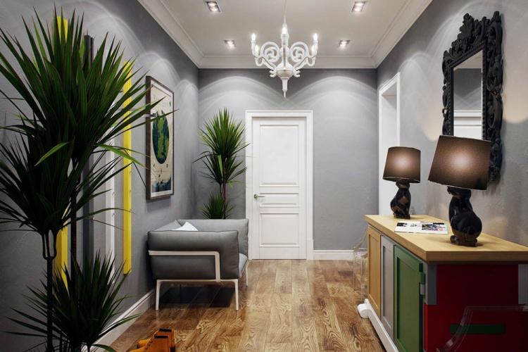 Couleur grise à l'intérieur du couloir