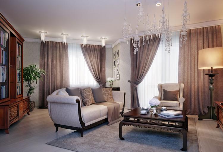 Rideaux pour le salon - photo