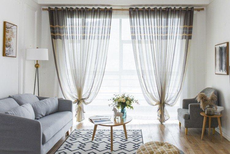 Tulle transparent - Rideaux de salon contemporains