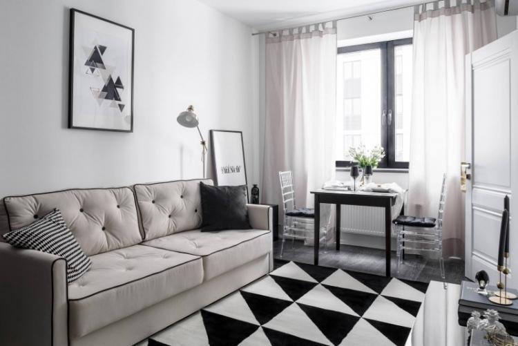 Rideaux dans le salon dans un style moderne - photo