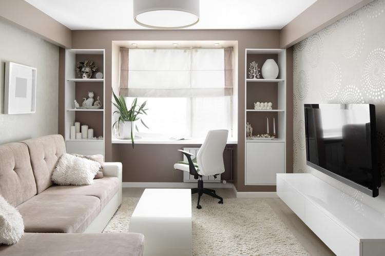 Rideaux dans le salon dans un style moderne - photo