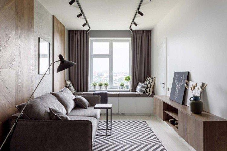 Rideaux dans le salon dans un style moderne - photo