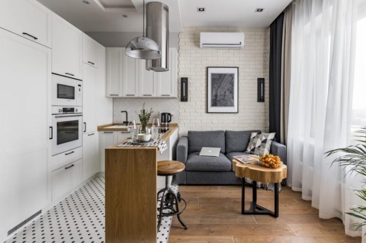 Rideaux dans le salon dans un style moderne - photo