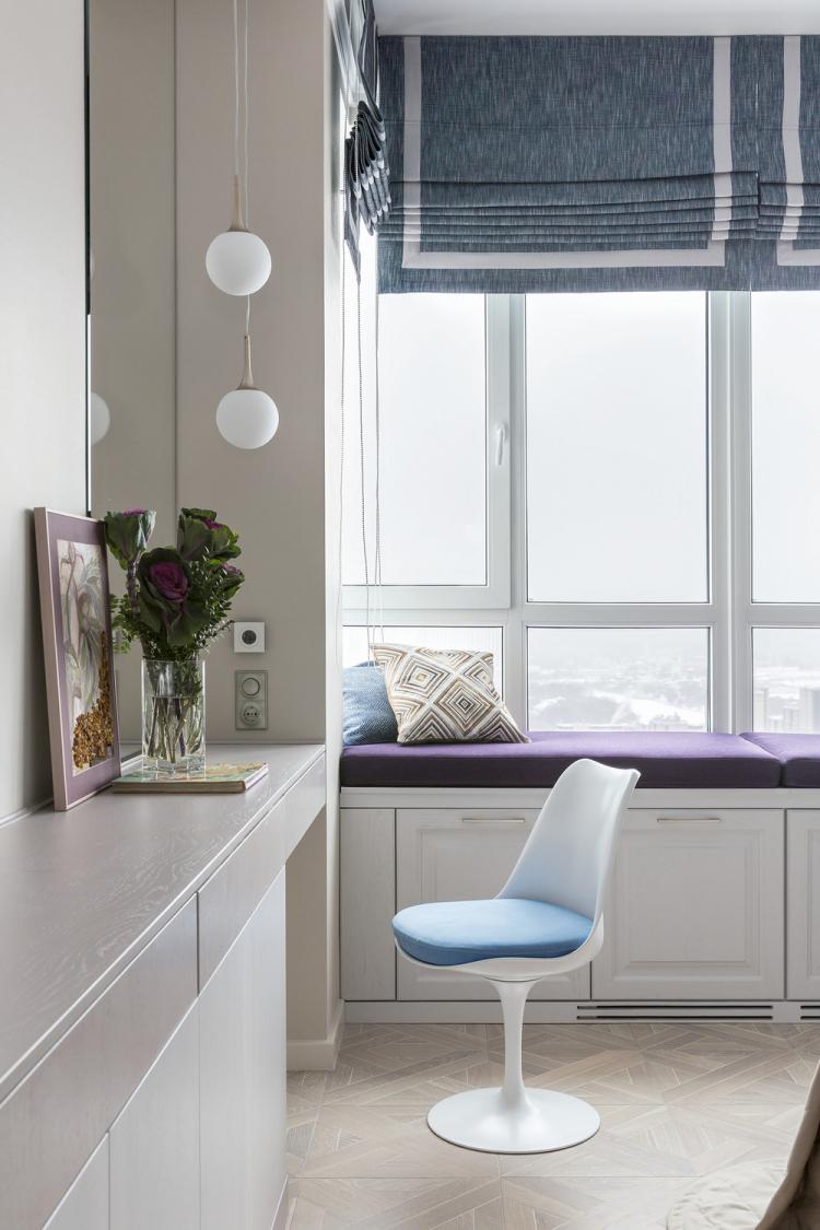 Chambre aux tons lavande - décoration d'intérieur