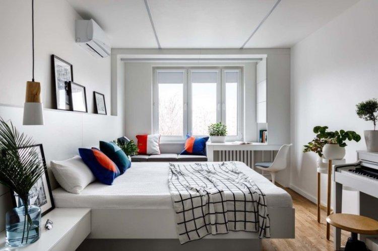 Chambre 12 m² dans un style scandinave - photo de design d'intérieur