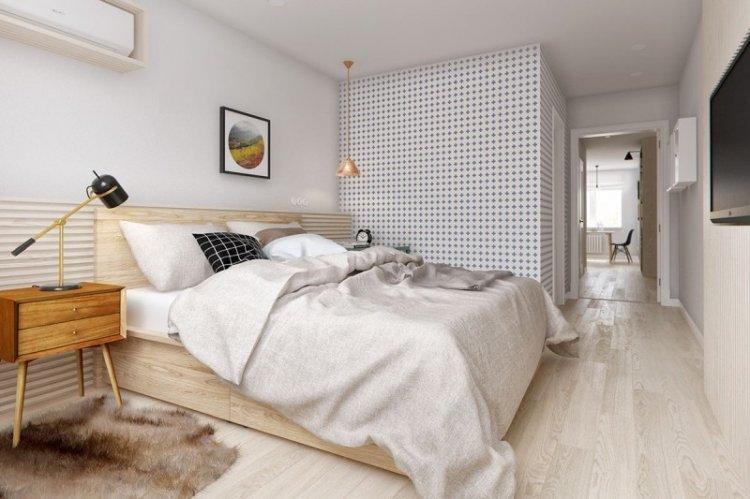 Papier peint pour une chambre dans un style scandinave - photo de design d'intérieur