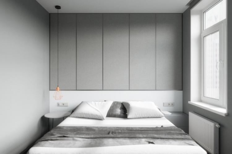 Conception de la chambre 12 m² dans le style du minimalisme - photo