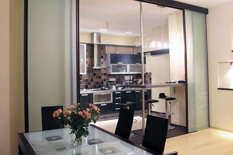 Cloisons vitrées dans la cuisine - Design d'intérieur