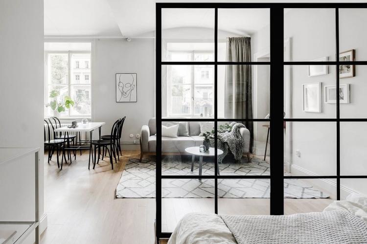 Cloisons vitrées dans le salon - Design d'intérieur