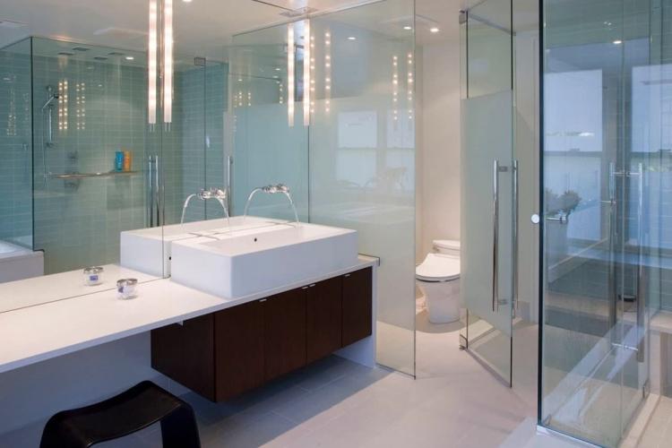 Cloisons vitrées dans la salle de bain - Design d'intérieur