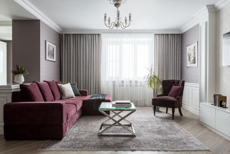 Salon de style néoclassique - photo de design d'intérieur