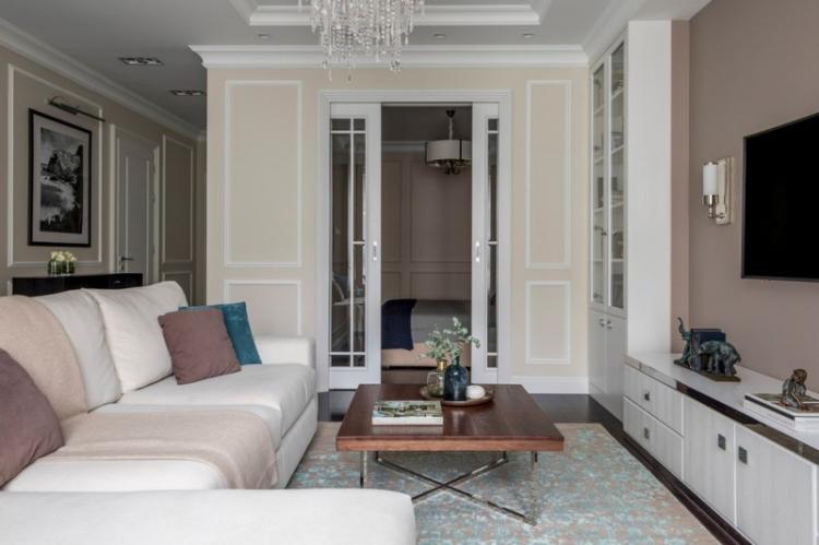 Salon de style néoclassique - photo de design d'intérieur