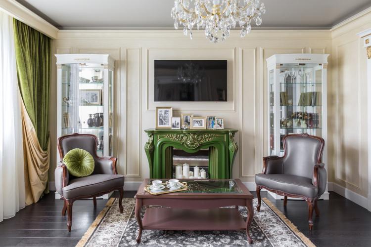 Salon de style néoclassique - photo de design d'intérieur