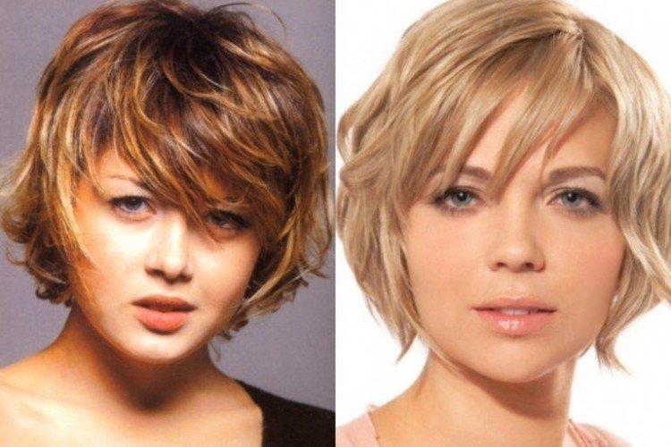 Coupe de cheveux shaggy pour cheveux courts pour un visage rond