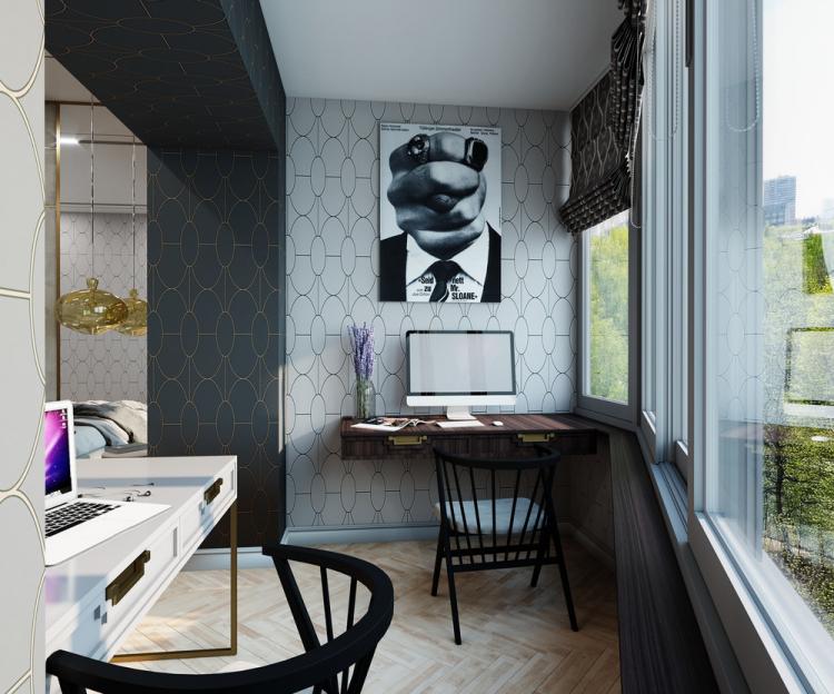 Lumière et confort : Chambre avec espace de travail - aménagement intérieur