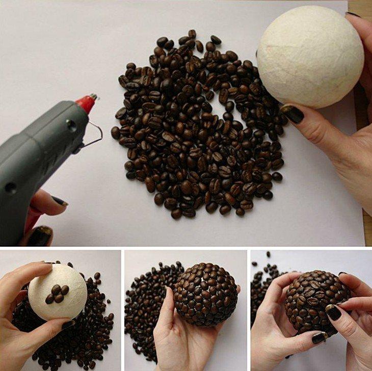 Topiaire de grain de café classique en forme de boule