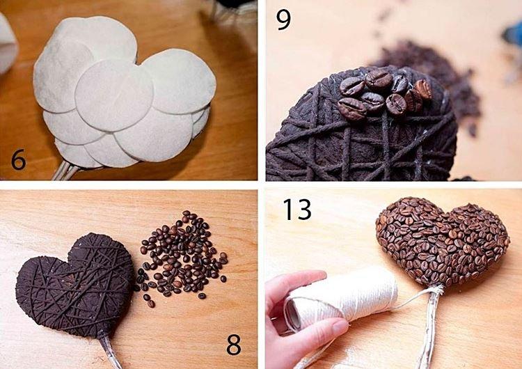 Coeur topiaire à base de grains de café
